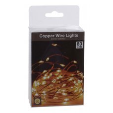 80 Gold Θερμά Λαμπάκια LED Copper, με Μπαταρία